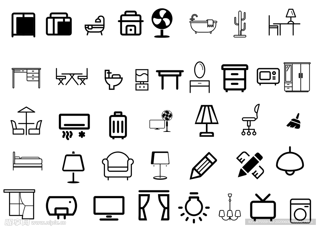 家具图标 家居图标 家电图标