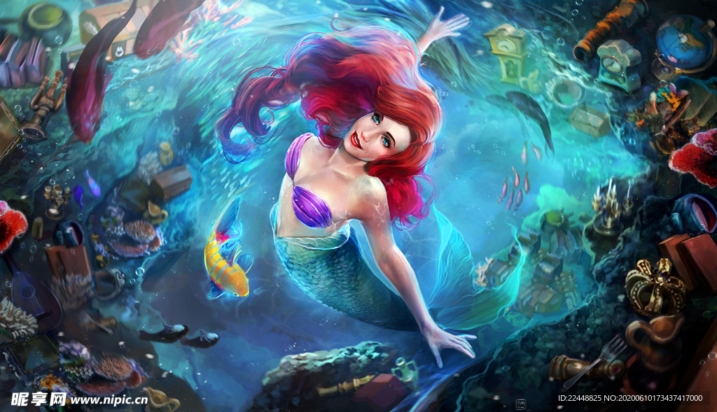 迪斯尼公主小美人鱼爱丽儿形象