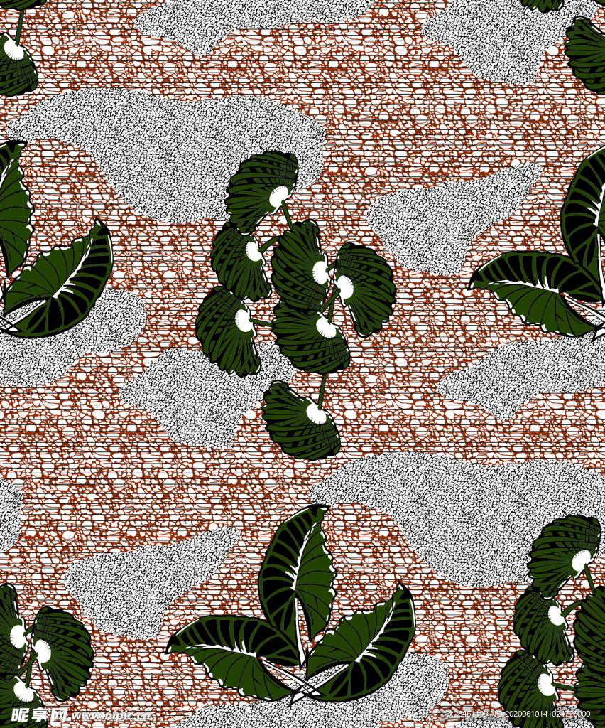 大牌 数码印花 猴子 树叶 叶