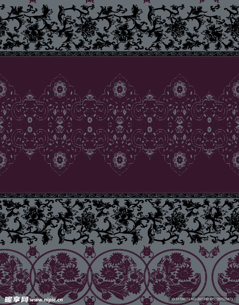 矢量花卉 大牌 青花瓷 女装