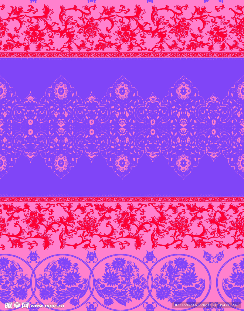 矢量花卉 大牌 青花瓷 女装