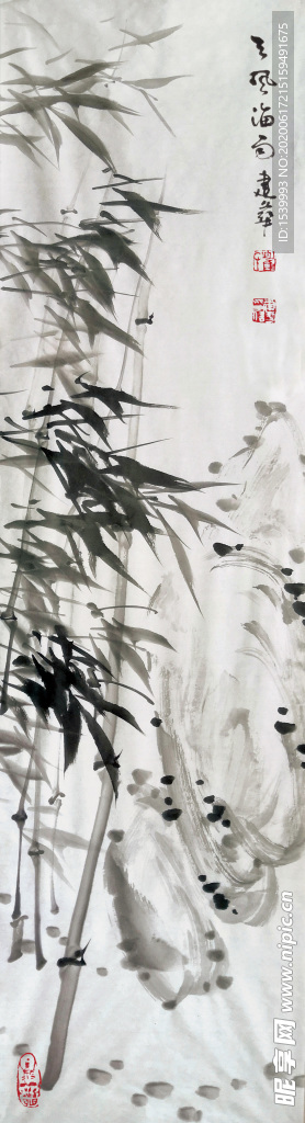 崔建华墨竹 四幅屏