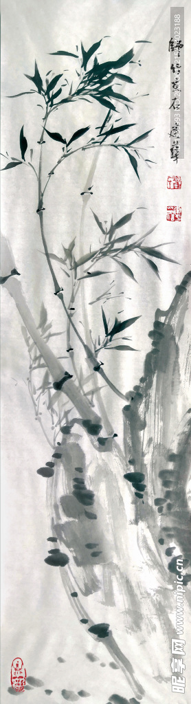 崔建华墨竹 四幅屏