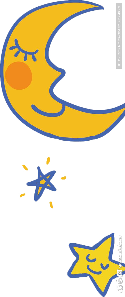 卡通月亮星星免扣