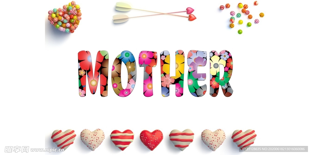 字母 爱心 糖果