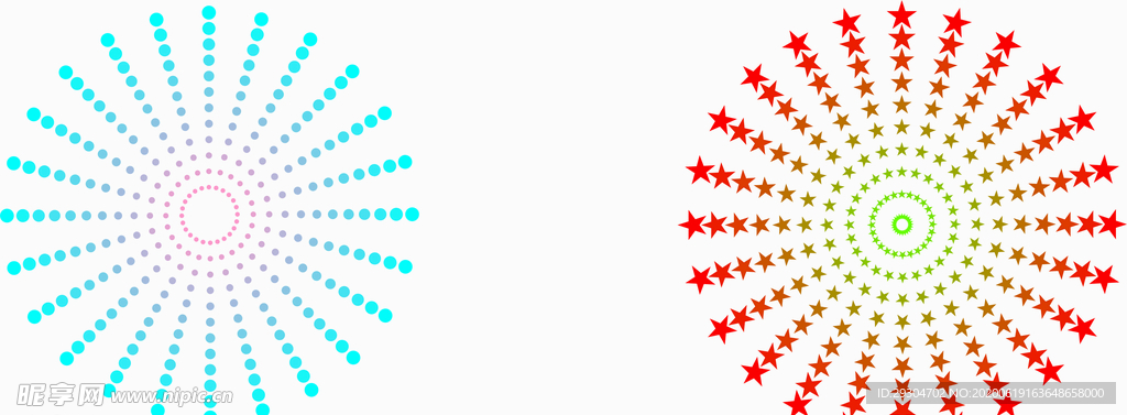 旋转的花圆点五角星