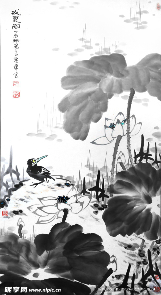 崔建华写意荷花