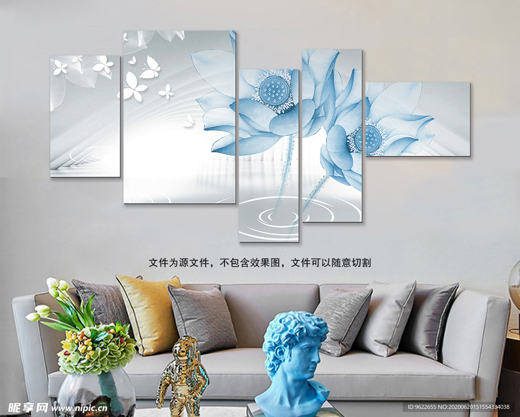 唯美荷花装饰画