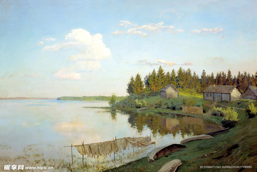 列维坦风景油画