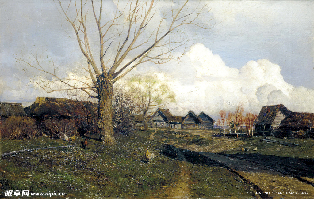 列维坦风景油画