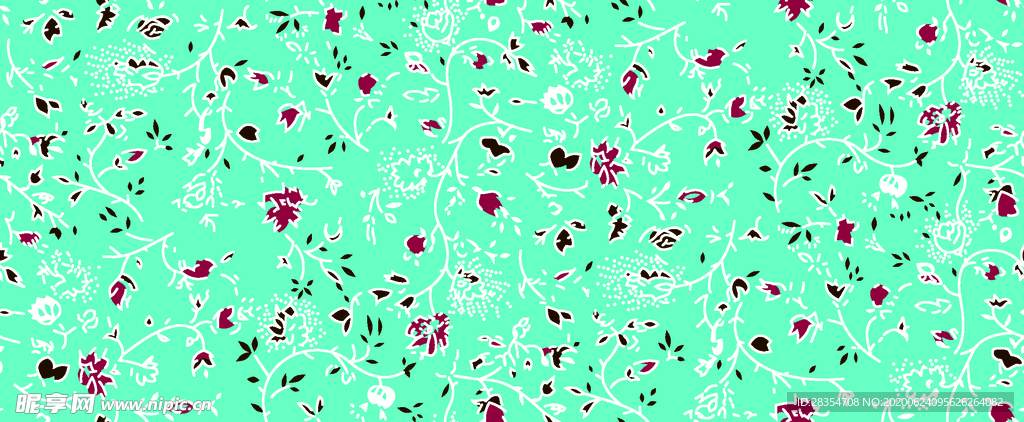 小树枝碎花  清新图案 设计