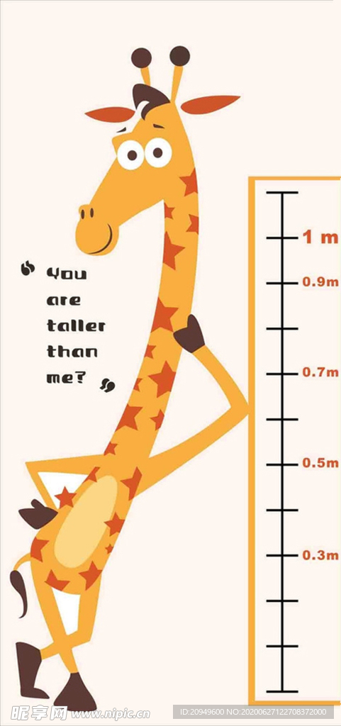 长颈鹿身高矢量图