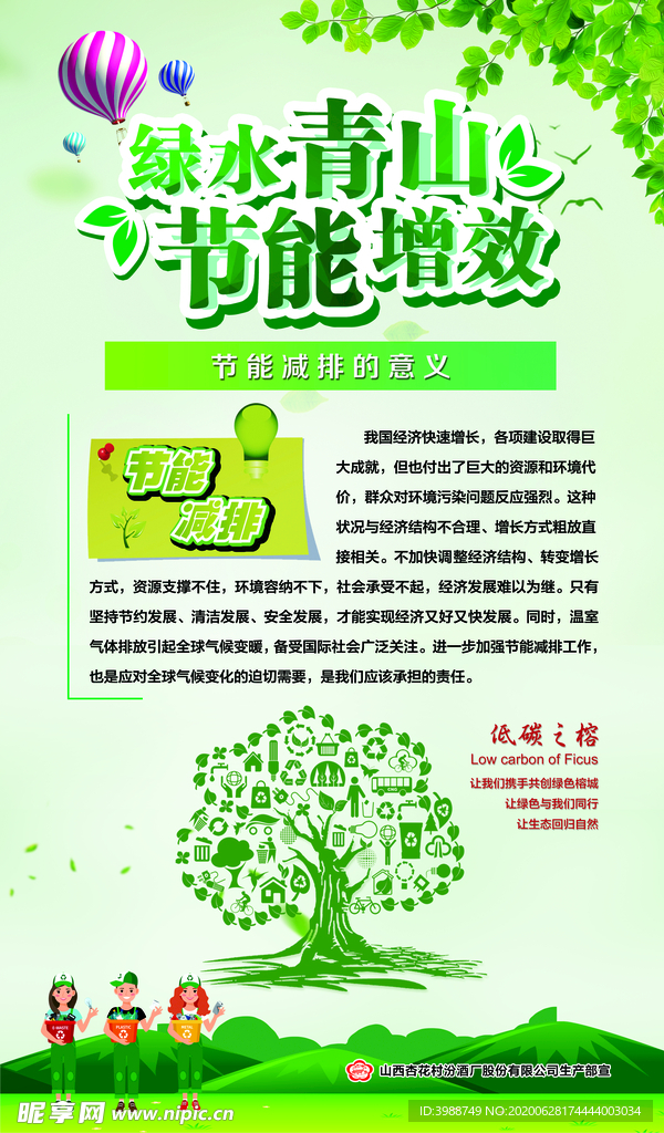 绿水青山 节能增效展板