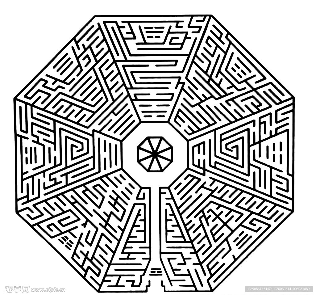 黑白八卦迷宫图