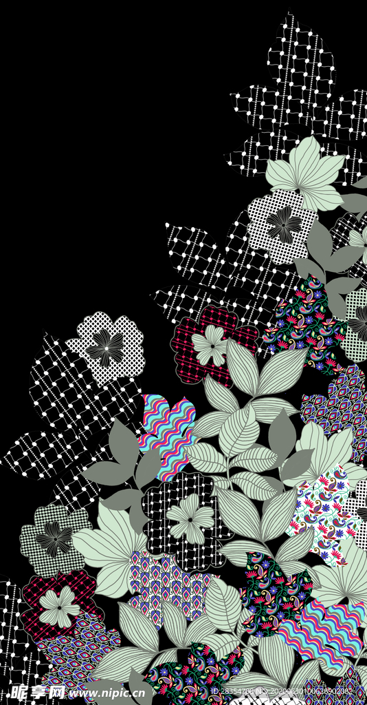 叶子花 设计 大牌 黑色底图