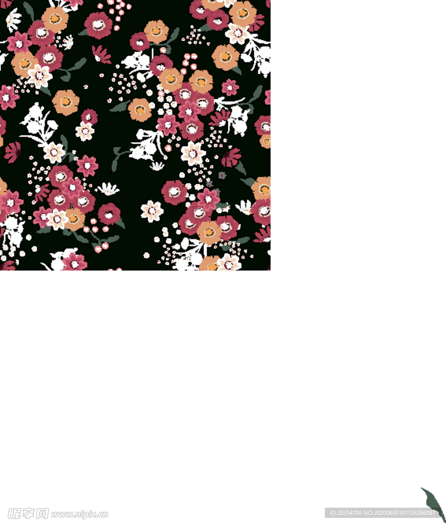 小碎花 黑色底图 花卉