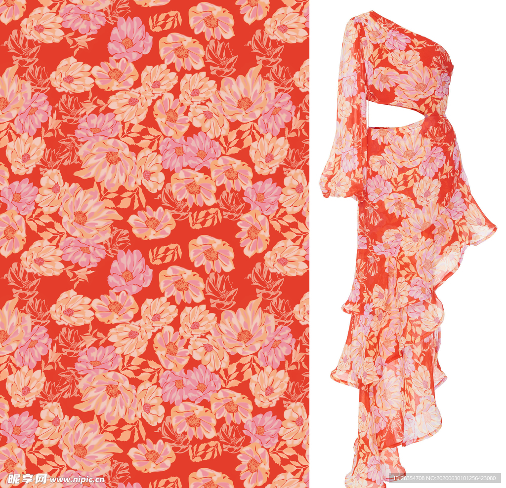 定位女装 炫彩 花卉  大牌