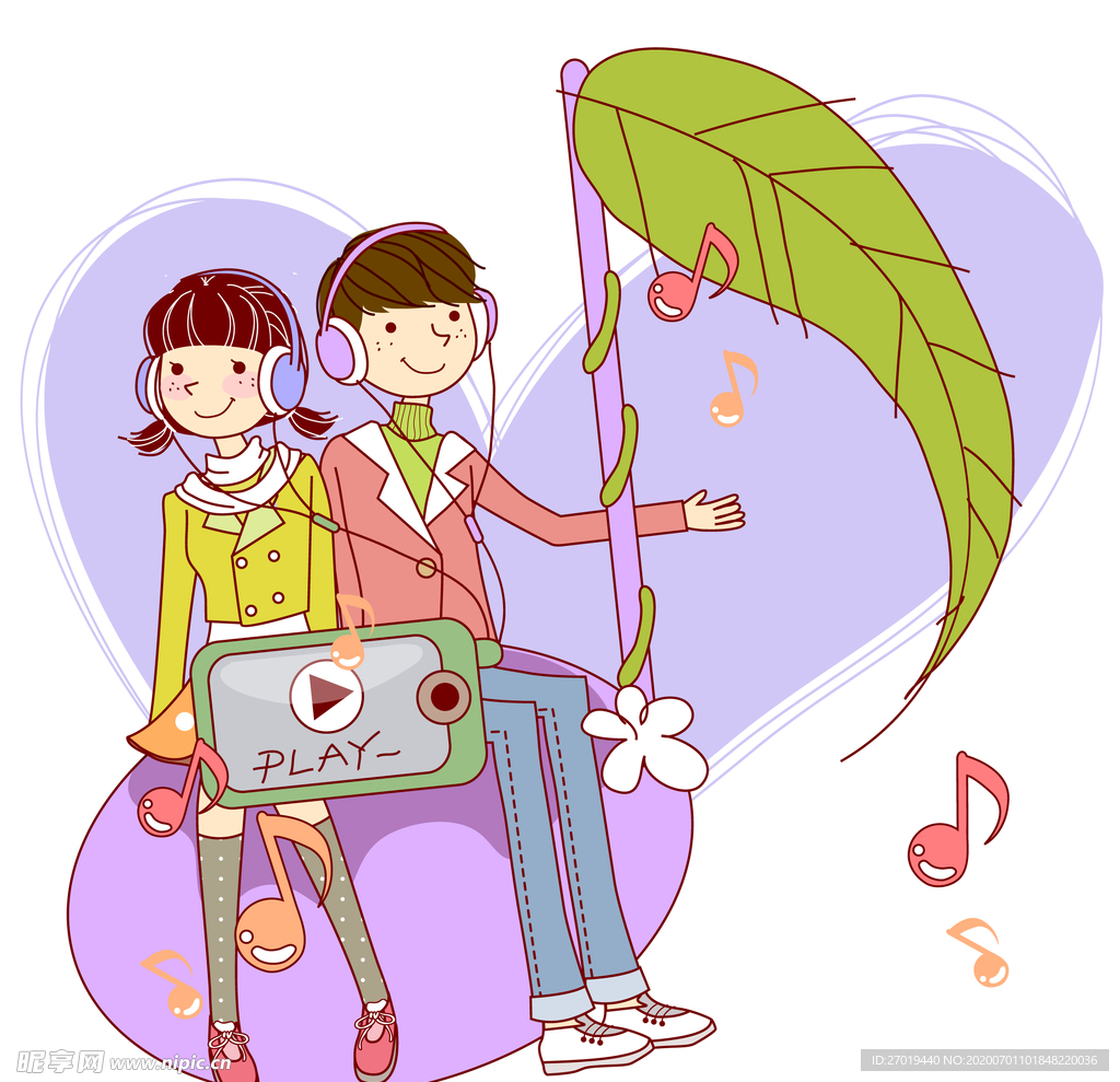 听音乐卡通素材
