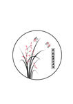 君子兰 兰花蝴蝶  水墨兰花