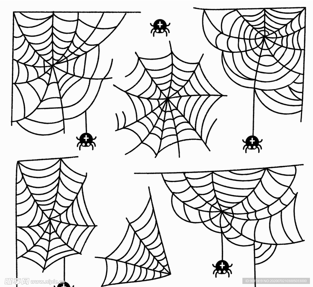 创意蜘蛛网和蜘蛛矢量素材