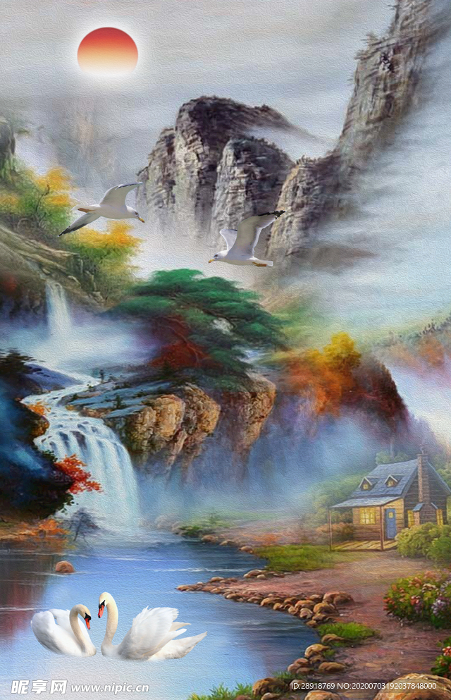 国画山水风景画