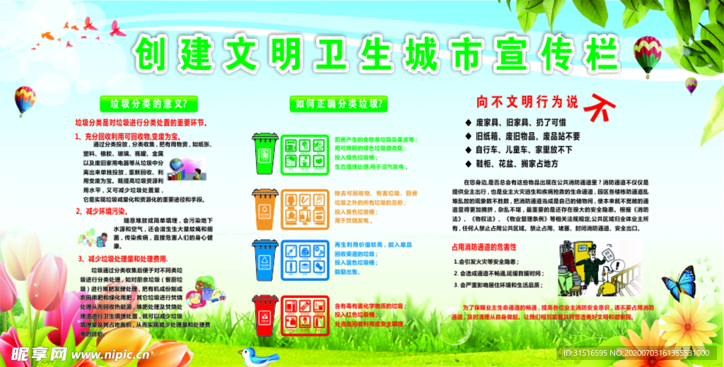 创建文明卫生城市宣传栏