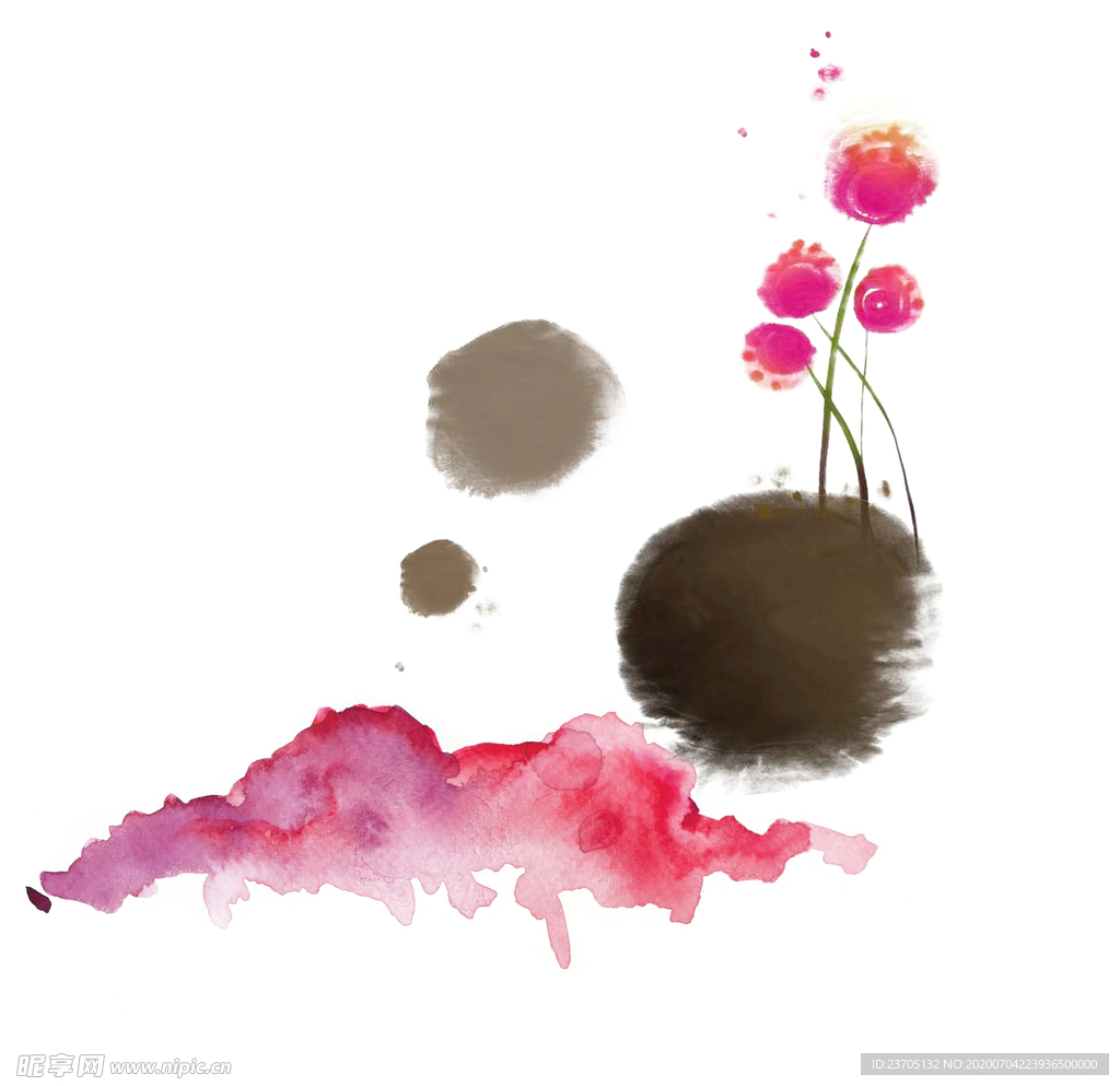 水墨艺术画  抽象 笔墨 花卉