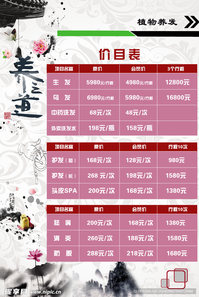 植物养发海报