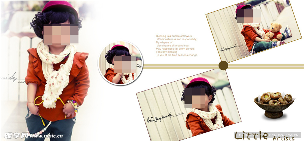 快乐女孩儿童通用相册PSD模板