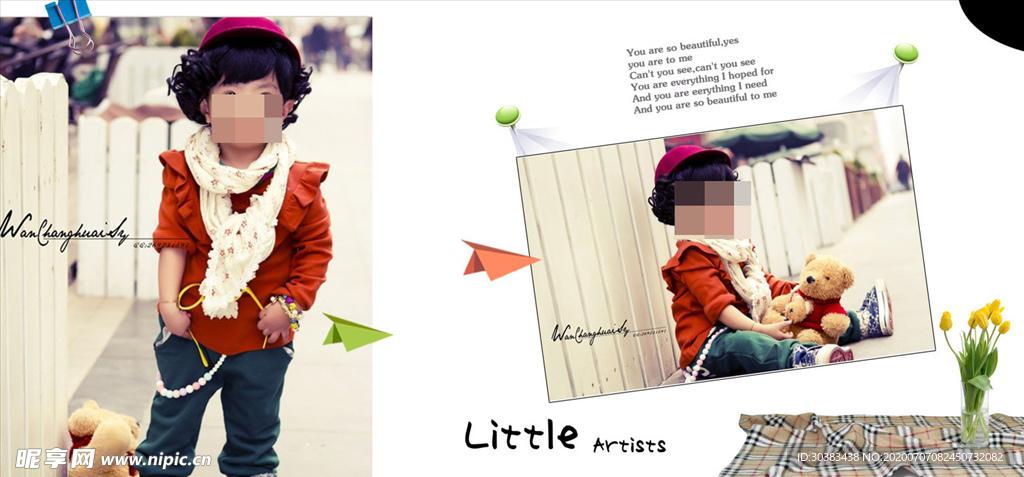 快乐女孩儿童通用相册PSD模板