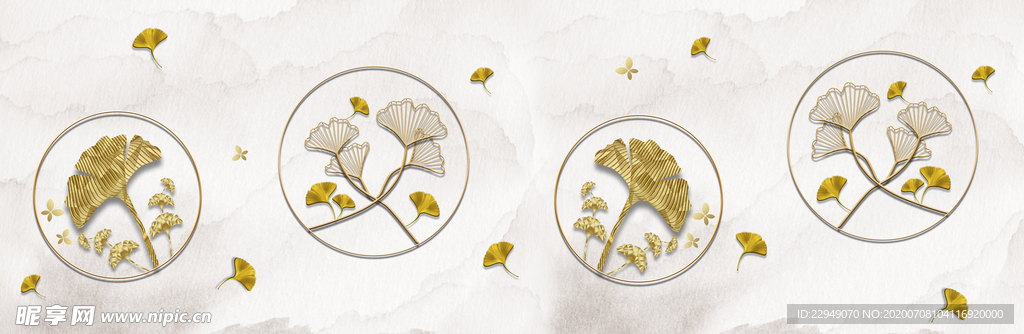 新中式银杏叶灯箱