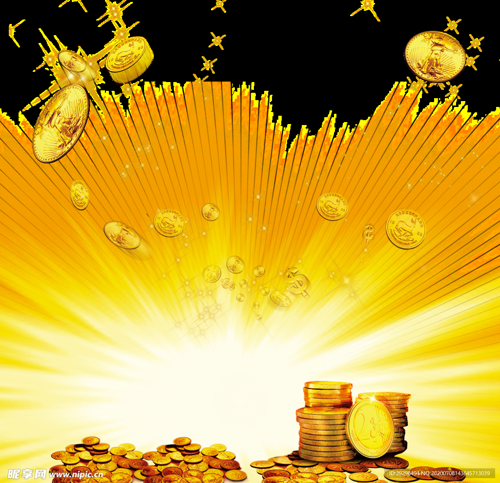 金色  金币  金光  射线