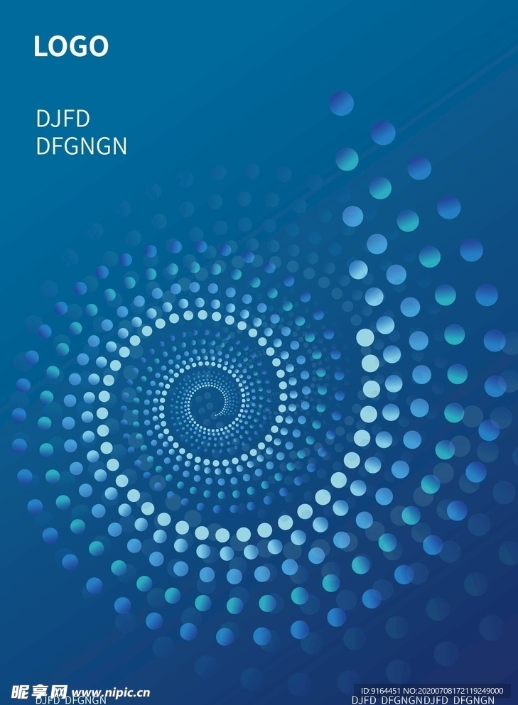 蓝色波点漩涡背景