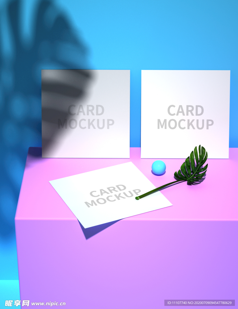 方形卡片样机名片样机