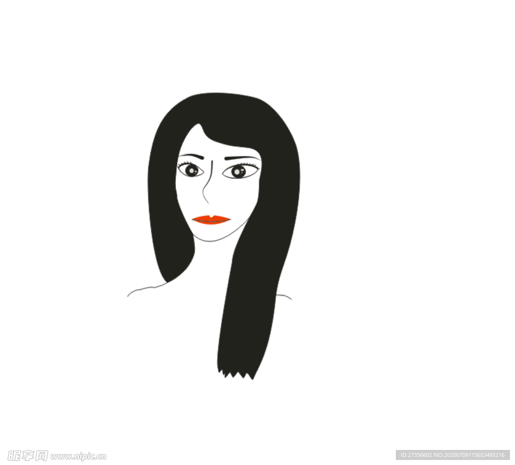 女孩 简笔画 描绘