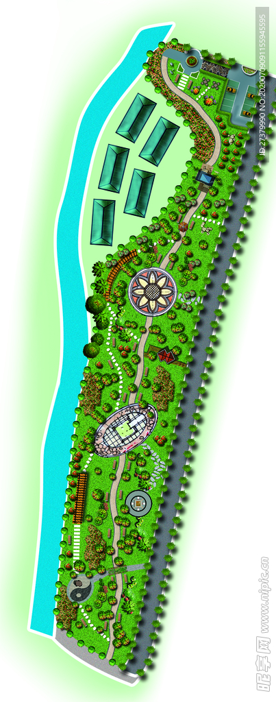 景观平面图   小景点  绿化