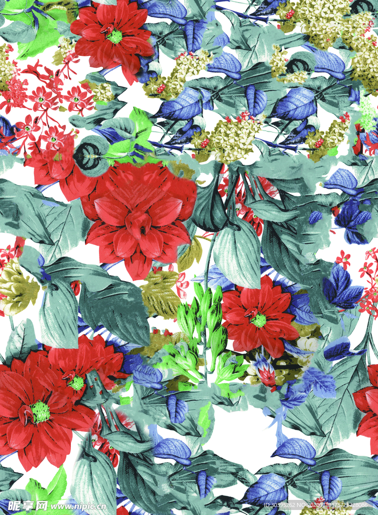 手绘花 数码 印花 爆款 大牌