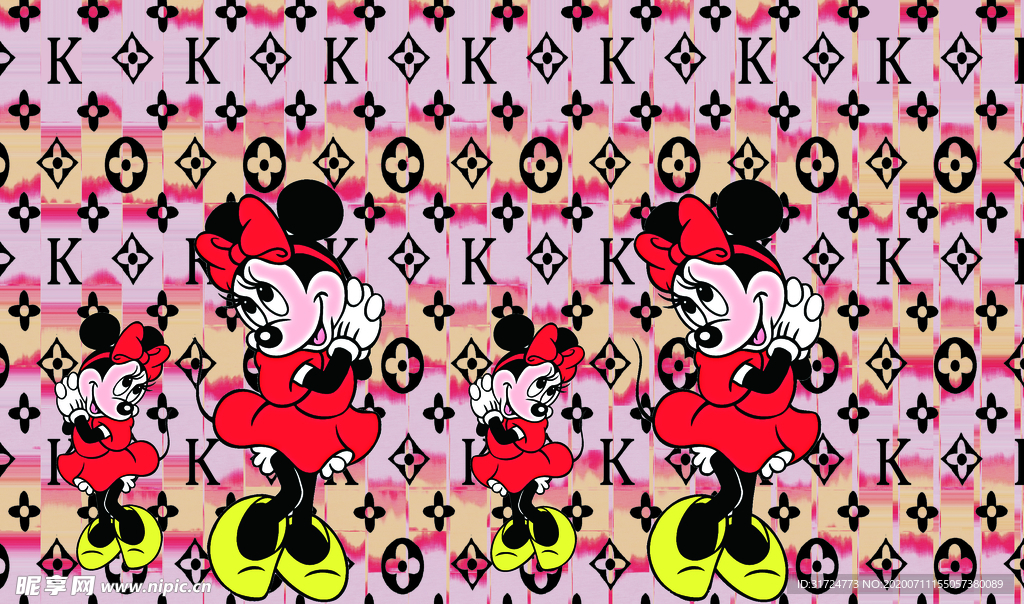 大牌 男装女装 数码印花 米奇