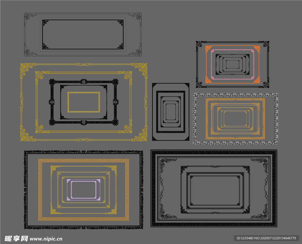 奖状花纹 证书边框图片