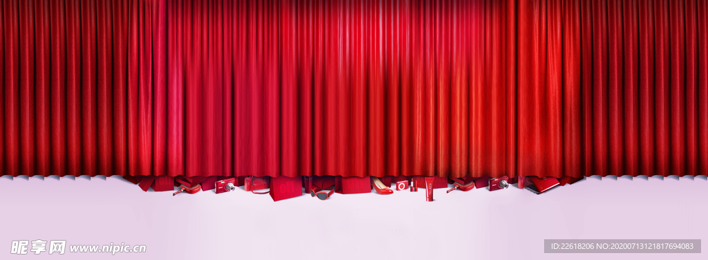 红色幕布素材