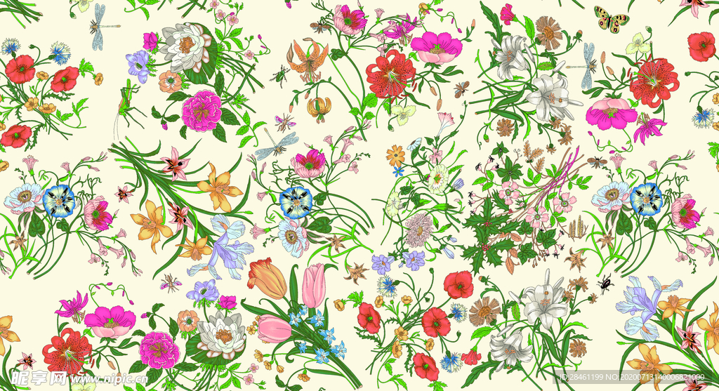 手绘花 玫瑰花 大牌花 乱花