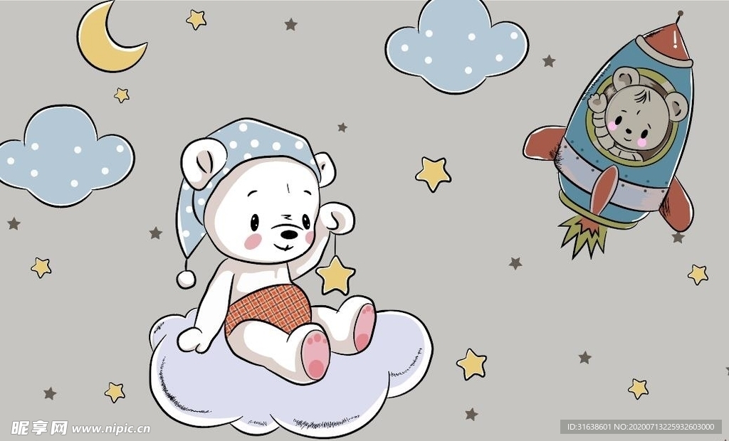 儿童卡通房背景墙