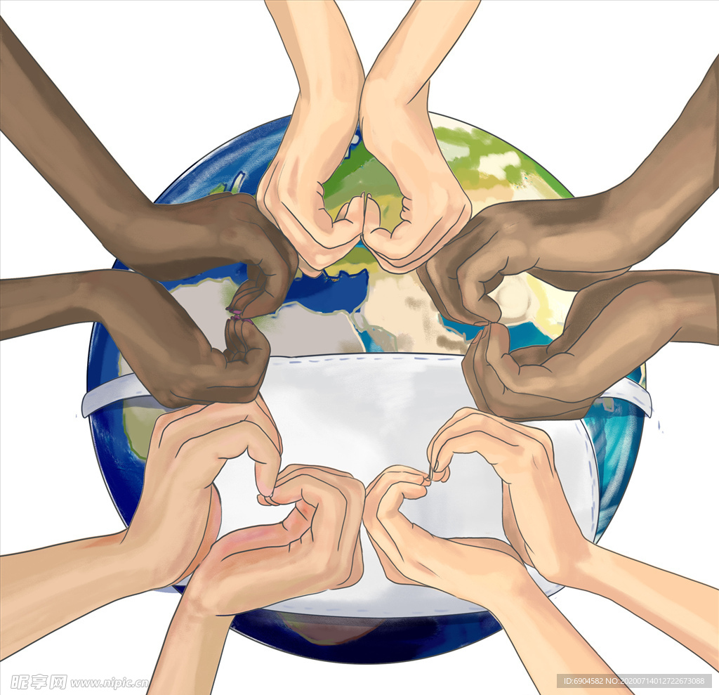 全球安全小清新手绘插画