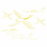 中国风烫金仙鹤仙山