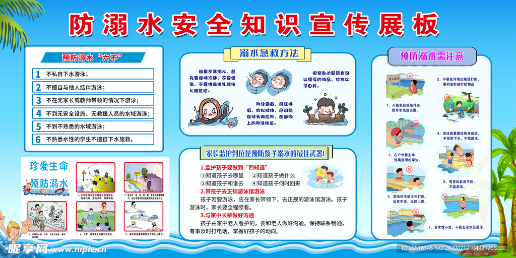 防溺水安全知识宣传展板
