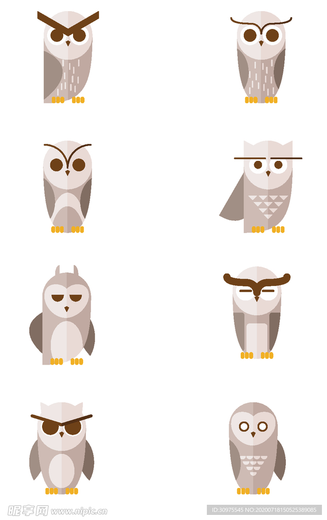 猫头鹰手绘图标