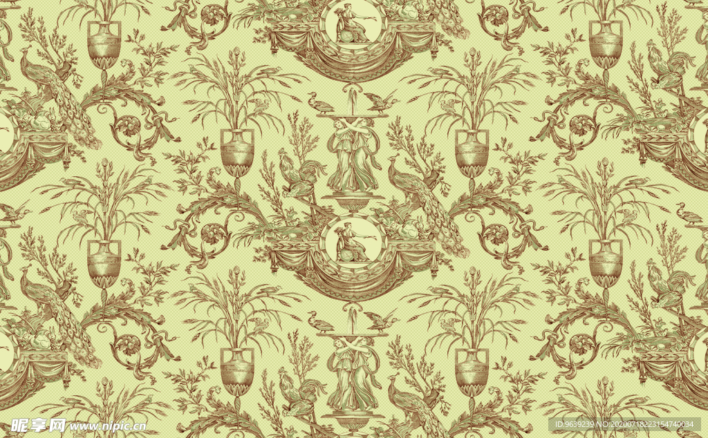 西方欧式孔雀与人