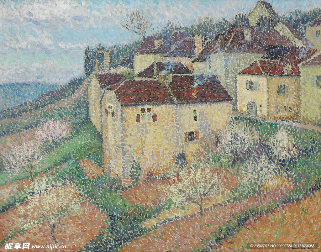 印象派田园风景油画