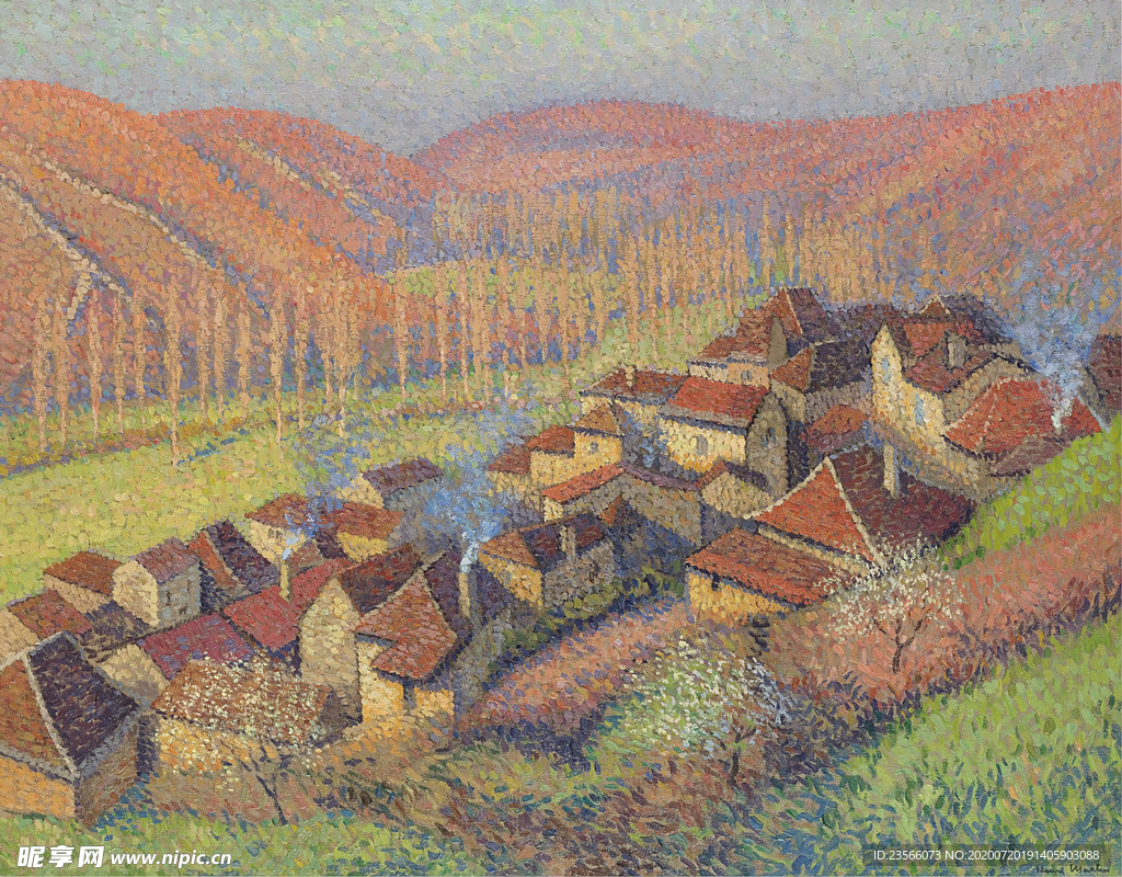 印象派田园风景油画