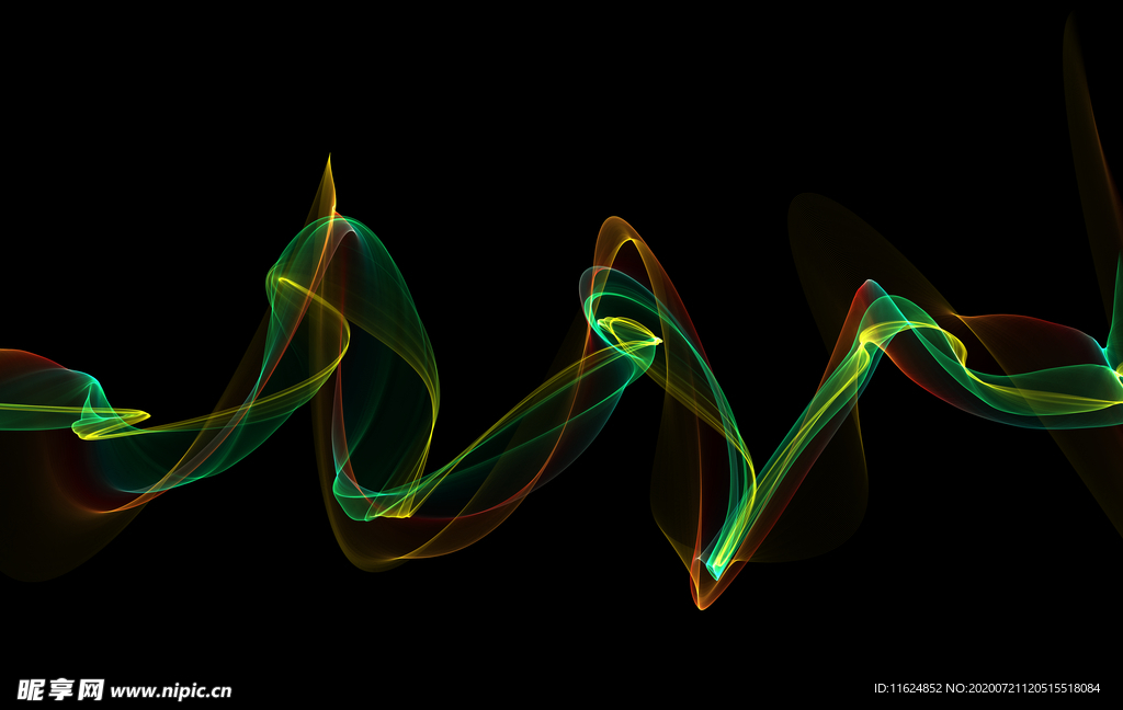 手绘抽象彩色烟雾线条